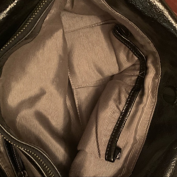 Elliott Lucca black patent leather hobo handbag - Picture 7 of 10